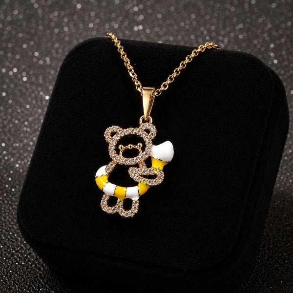 Honey Bear Charm Pendant Necklace