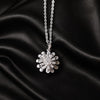 Sparkling Floral Cluster Pendant Necklace