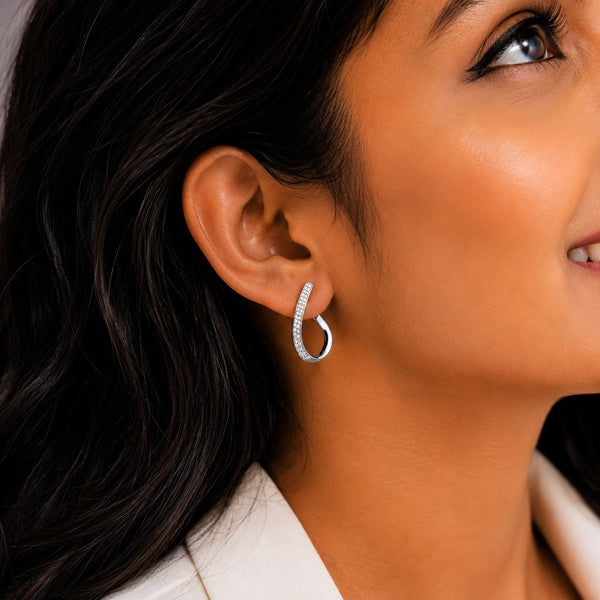 Celeste Curve Crystal Earrings