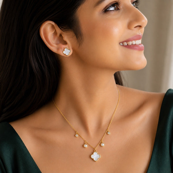 Pearl Clover Charm Jewellery