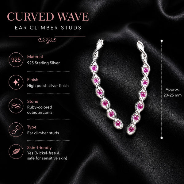 Ruby Wave Ear Climbers
