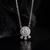 Triple Accent Halo Pendant Necklace