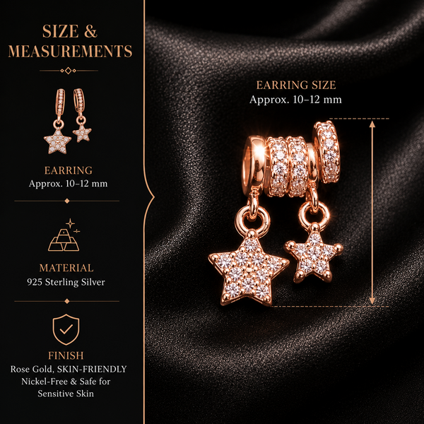 Twin Star Drop Necklace