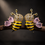 Blush Bee Crystal Stud Earrings