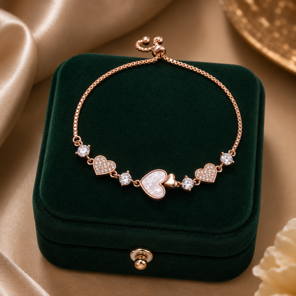 Rose Whisper Heart Bracelet