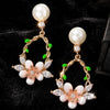 Rose Bloom Pearl Drop Earrings