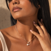Twin Star Drop Necklace