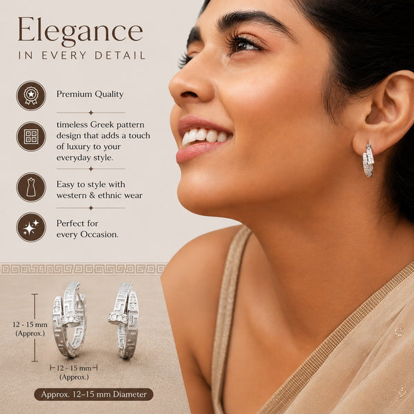 Classic Greek Pattern Hoop Earrings