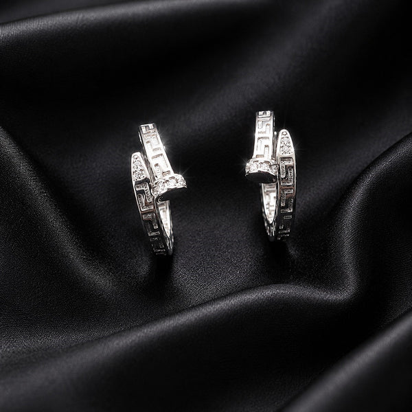 Classic Greek Pattern Hoop Earrings
