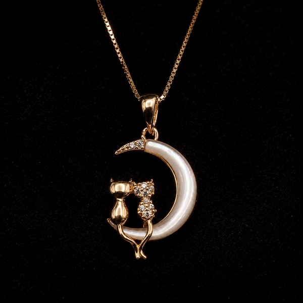 Moonlight Cat Charm Necklace