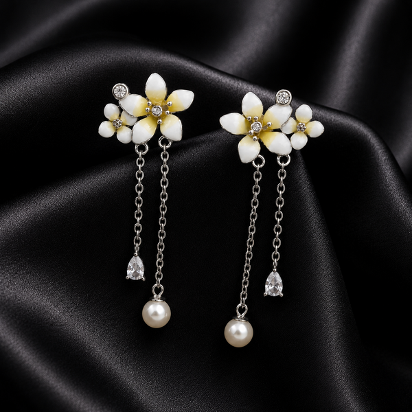 Blossom Pearl Chain Drop Earrings