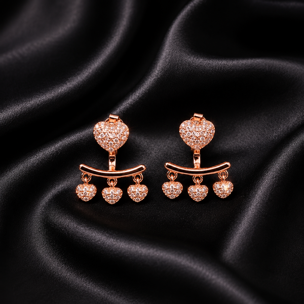 Heart Charm 2-in-1 Drop Earrings