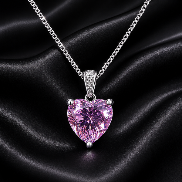 Crystal Heart Solitaire Necklace