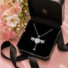 Wings Heart Drop Necklace -925 Sterling Silver