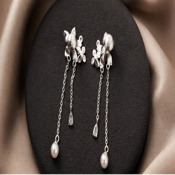 Blossom Pearl Chain Drop Earrings