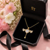 Wings Heart Drop Necklace in 925 Sterling Silver in gift box