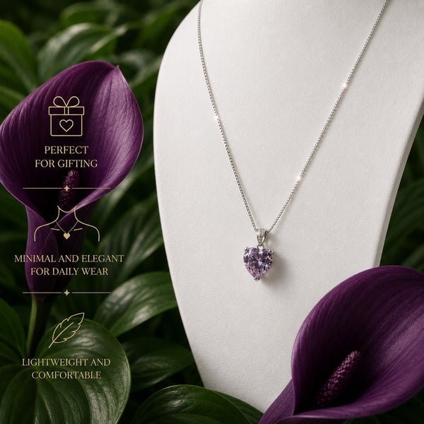 Crystal Heart Solitaire Necklace