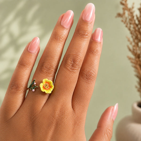 Golden Bloom Adjustable Ring