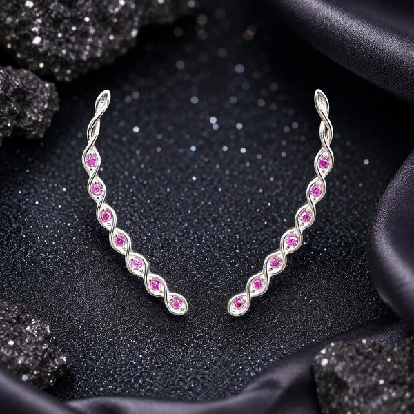 Ruby Wave Ear Climbers