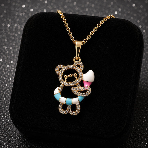 Honey Bear Charm Pendant Necklace
