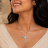 Wings Heart Drop Necklace -925 Sterling Silver