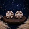 Radiant Halo Circle Stud Earrings