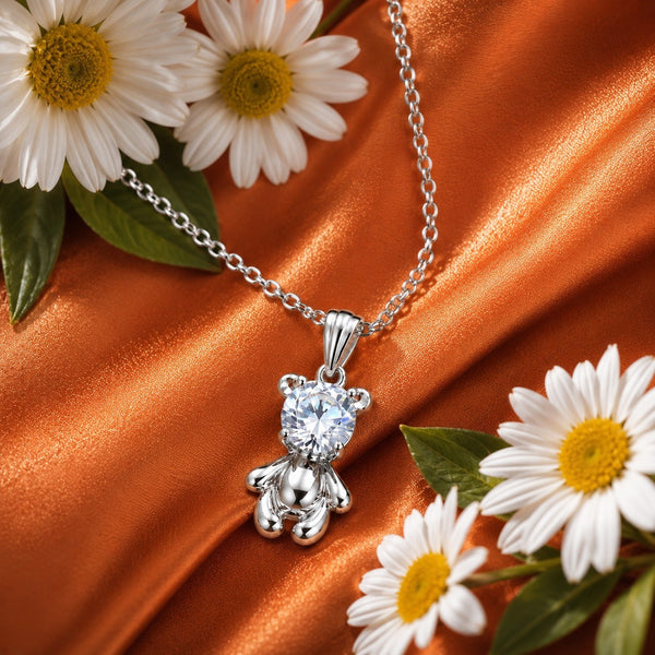 Sparkle Teddy Pendant Necklace