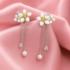 Blossom Pearl Chain Drop Earrings