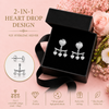 Sparkling Heart Charm 2-in-1 Earrings