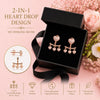 Heart Charm 2-in-1 Drop Earrings