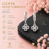 Crystal Clover Hoop Earrings