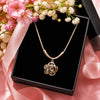 Rose Bloom CZ Pendant Necklace