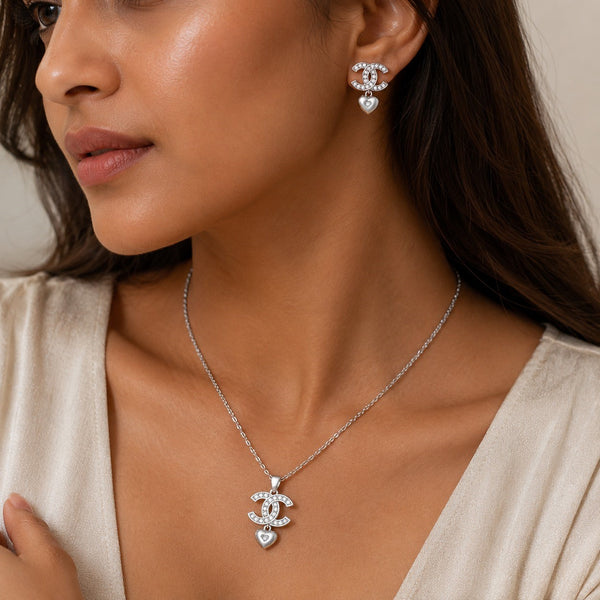 Luxe Heart Charm Pendant Set