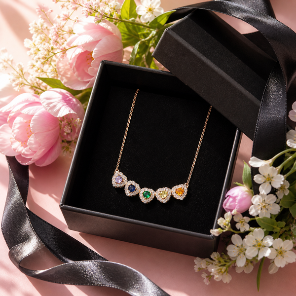 Rainbow Heart Charm Necklace