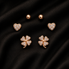 Lucky Sparkle Clover Stud Set