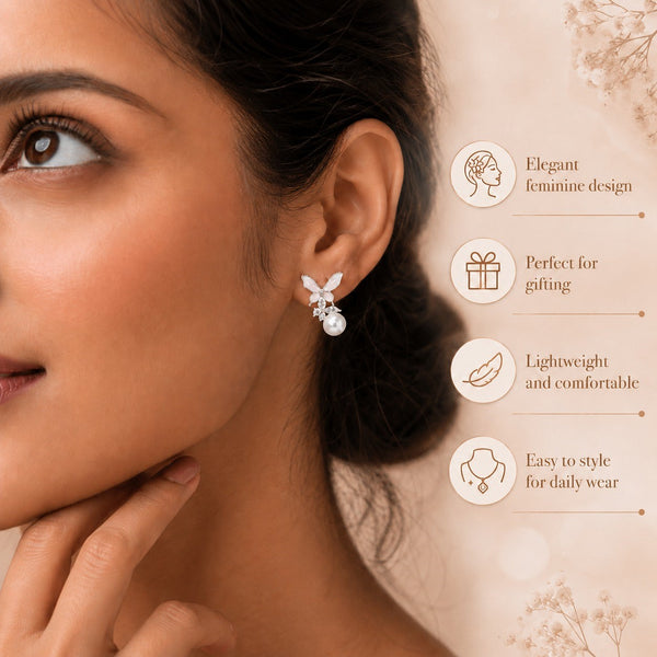 Pearl Butterfly Bloom Earrings