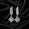 Crystal Clover Hoop Earrings