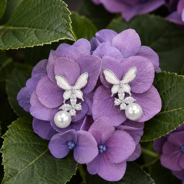 Pearl Butterfly Bloom Earrings