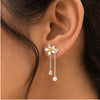 Blossom Pearl Chain Drop Earrings