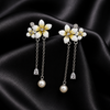Blossom Pearl Chain Drop Earrings