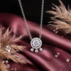 Triple Accent Halo Pendant Necklace