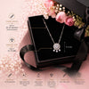 Triple Accent Halo Pendant Necklace